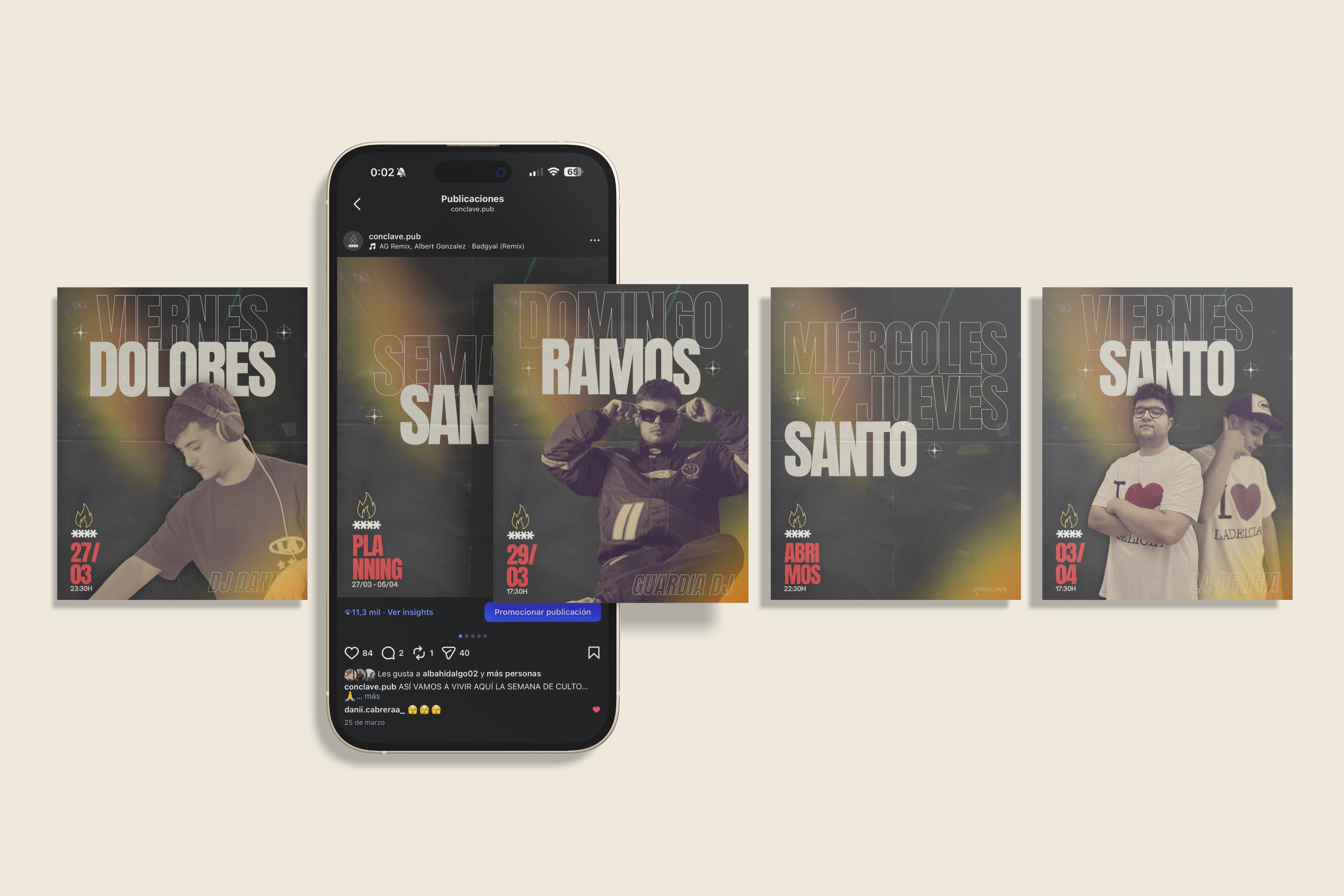 Mockup Instagram Cónclave Los Villares Jaén — Ascndr gestión redes