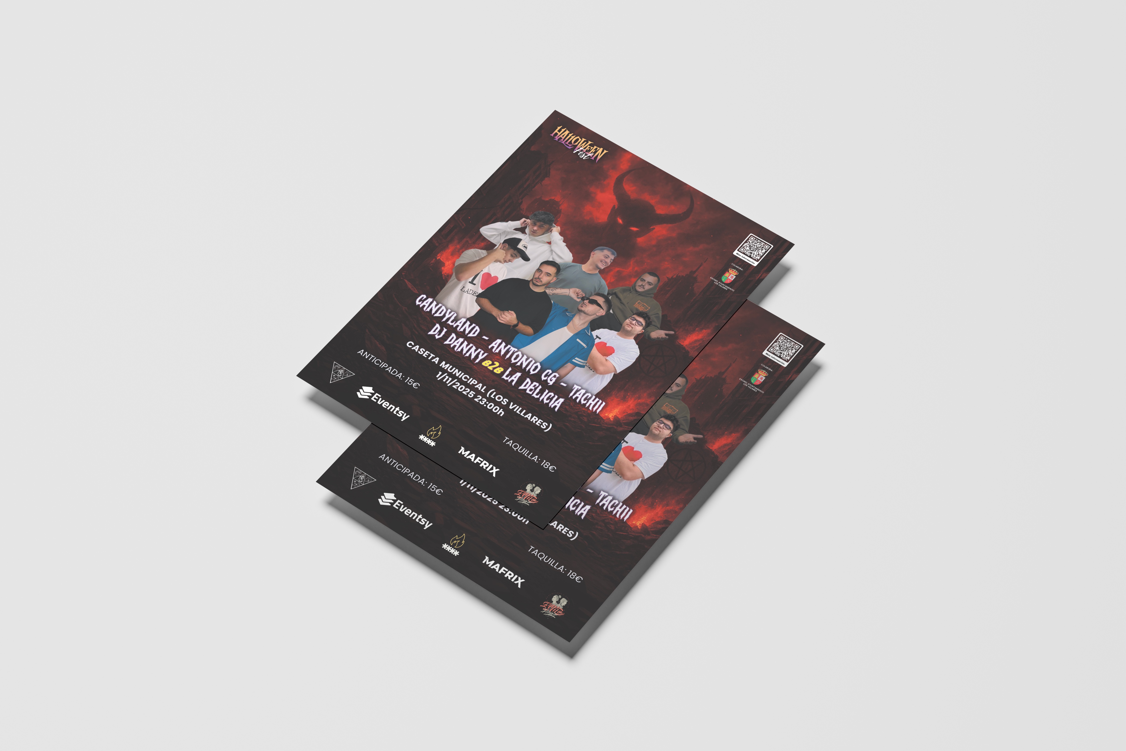 Cartel oficial Halloween Fest Los Villares Jaén — diseño Ascndr